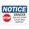 Signmission OSHA Notice Sign, 7" Height, 10" Width, Danger This Site Is Not A Play Sign With Symbol, Landscape OS-NS-D-710-L-10923 - alternate 1